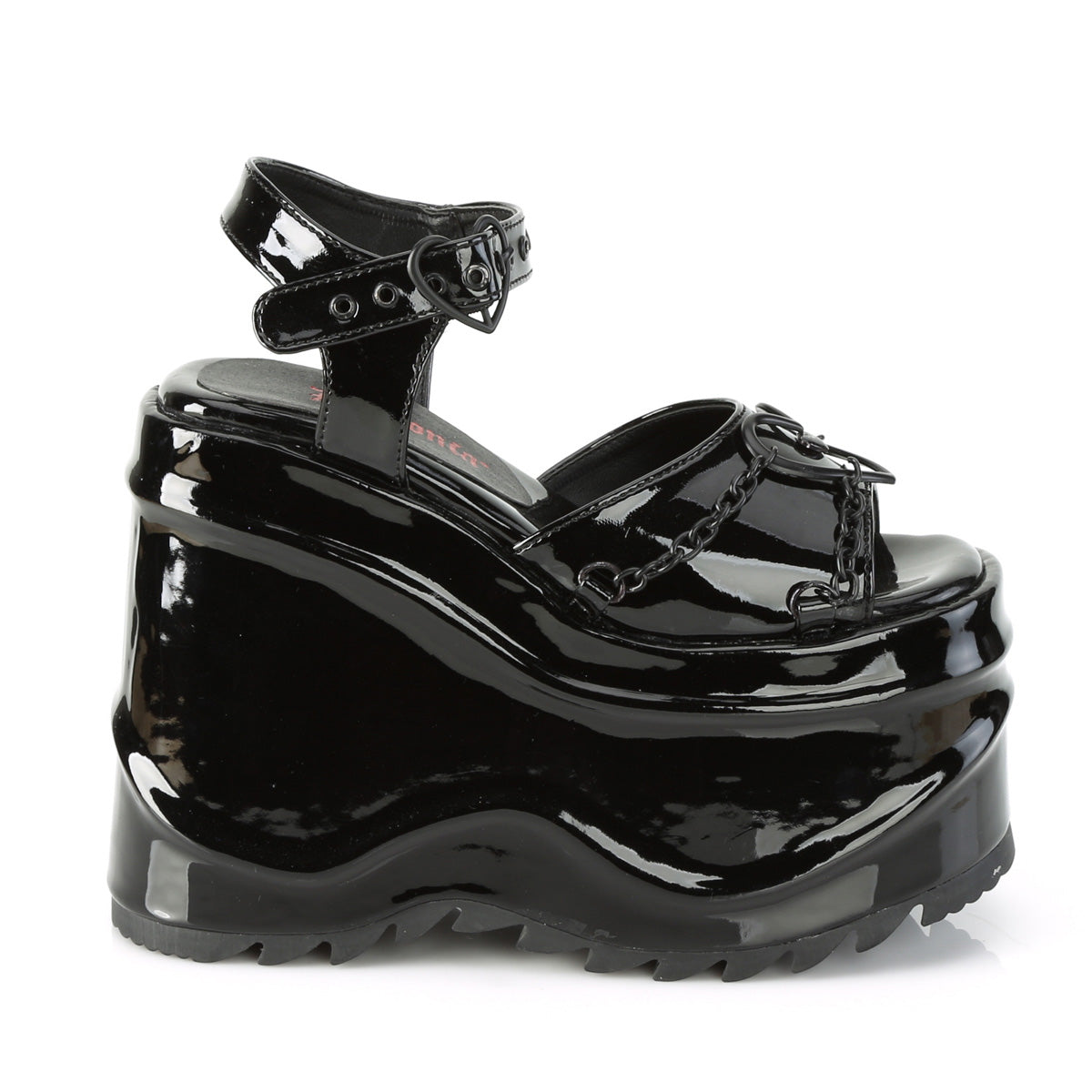 DemoniaCult Womens Sandals WAVE-09 Blk Pat