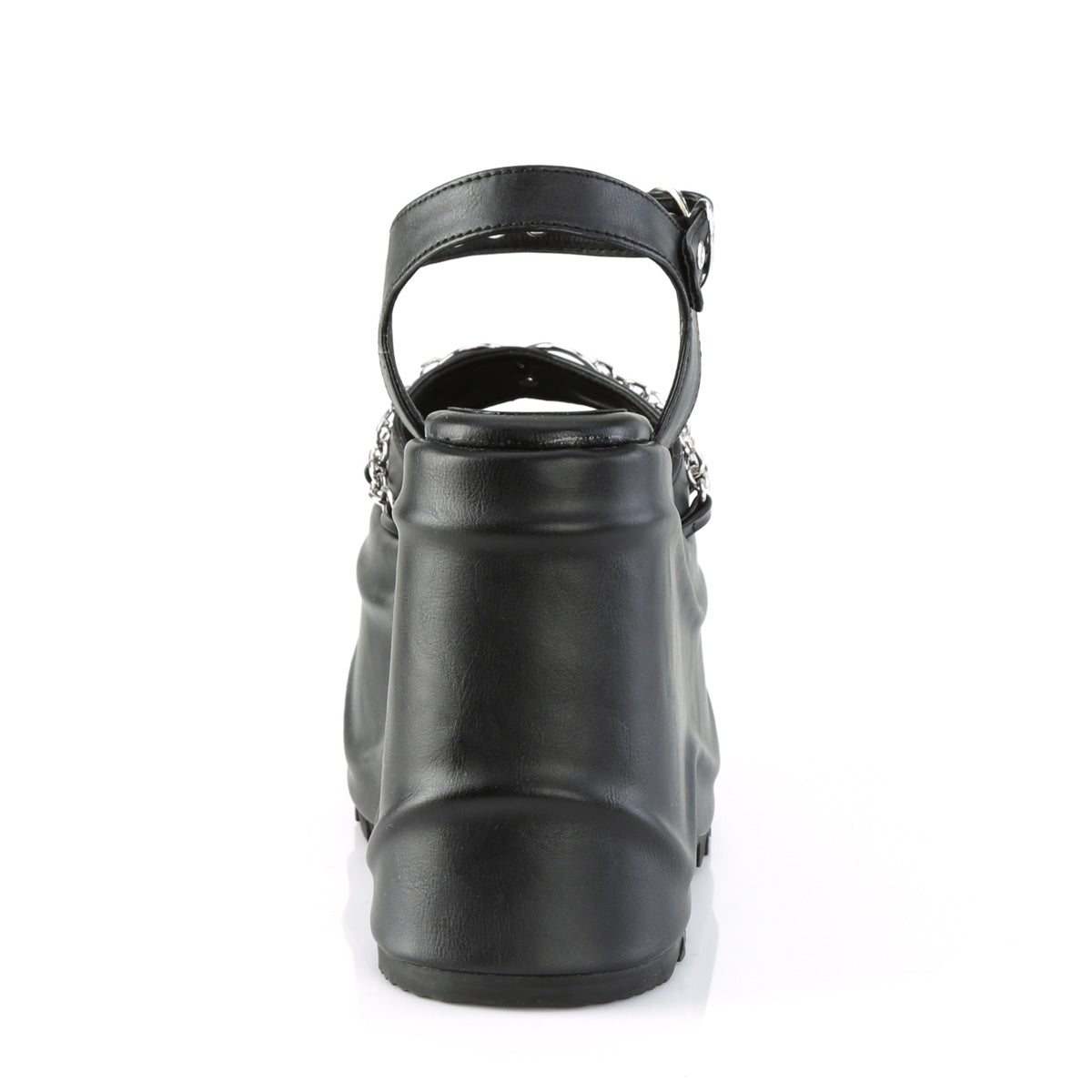 DemoniaCult Womens Sandals WAVE-09 Blk Vegan Leather