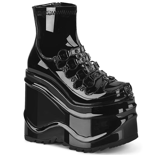 DemoniaCult  Bottines WAVE-110 blk pat