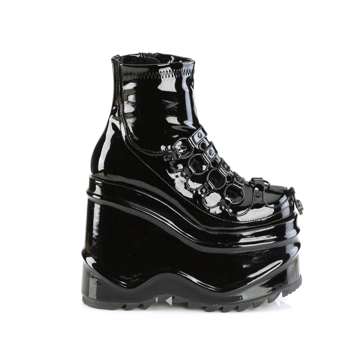 DemoniaCult  Ankle Boots WAVE-110 Blk Pat