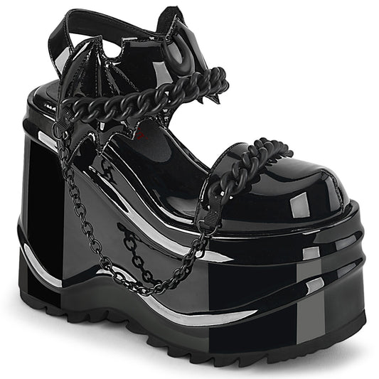 DemoniaCult Sandales féminines WAVE-20 blk pat