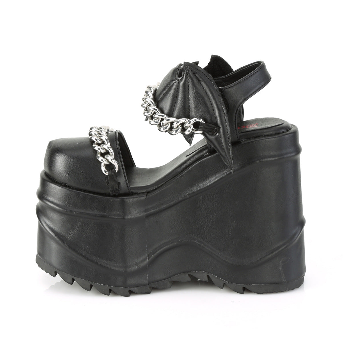 DemoniaCult Womens Sandals WAVE-20 Blk Vegan Leather