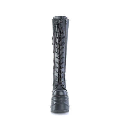 DemoniaCult Bottes de femmes WAVE-200 Cuir végétalien BLK