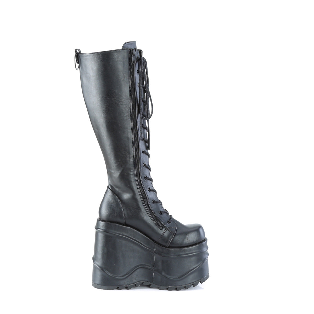 DemoniaCult Bottes de femmes WAVE-200 Cuir végétalien BLK