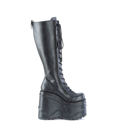 DemoniaCult Bottes de femmes WAVE-200 Cuir végétalien BLK