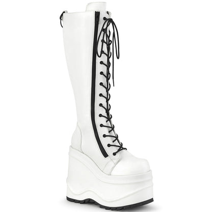 DemoniaCult Bottes de femmes WAVE-200 Wht Vegan Leather