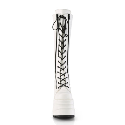 DemoniaCult Bottes de femmes WAVE-200 Wht Vegan Leather