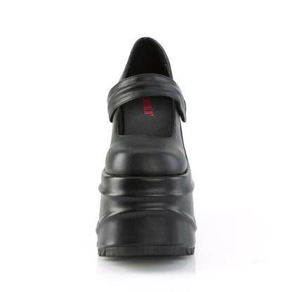 DemoniaCult Pompes pour femmes WAVE-32 Cuir végétalien BLK