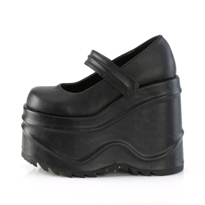 DemoniaCult Pompes pour femmes WAVE-32 Cuir végétalien BLK