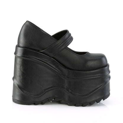 DemoniaCult Pompes pour femmes WAVE-32 Cuir végétalien BLK
