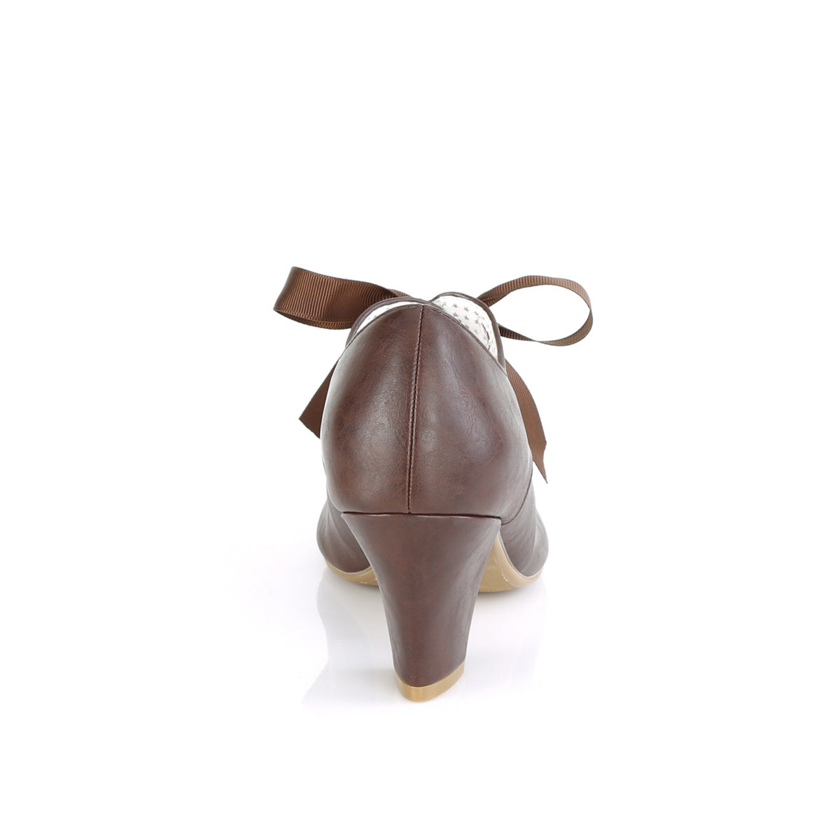Pin Up Couture Pompes pour femmes WIGGLE-32 cuir fausse brun foncé