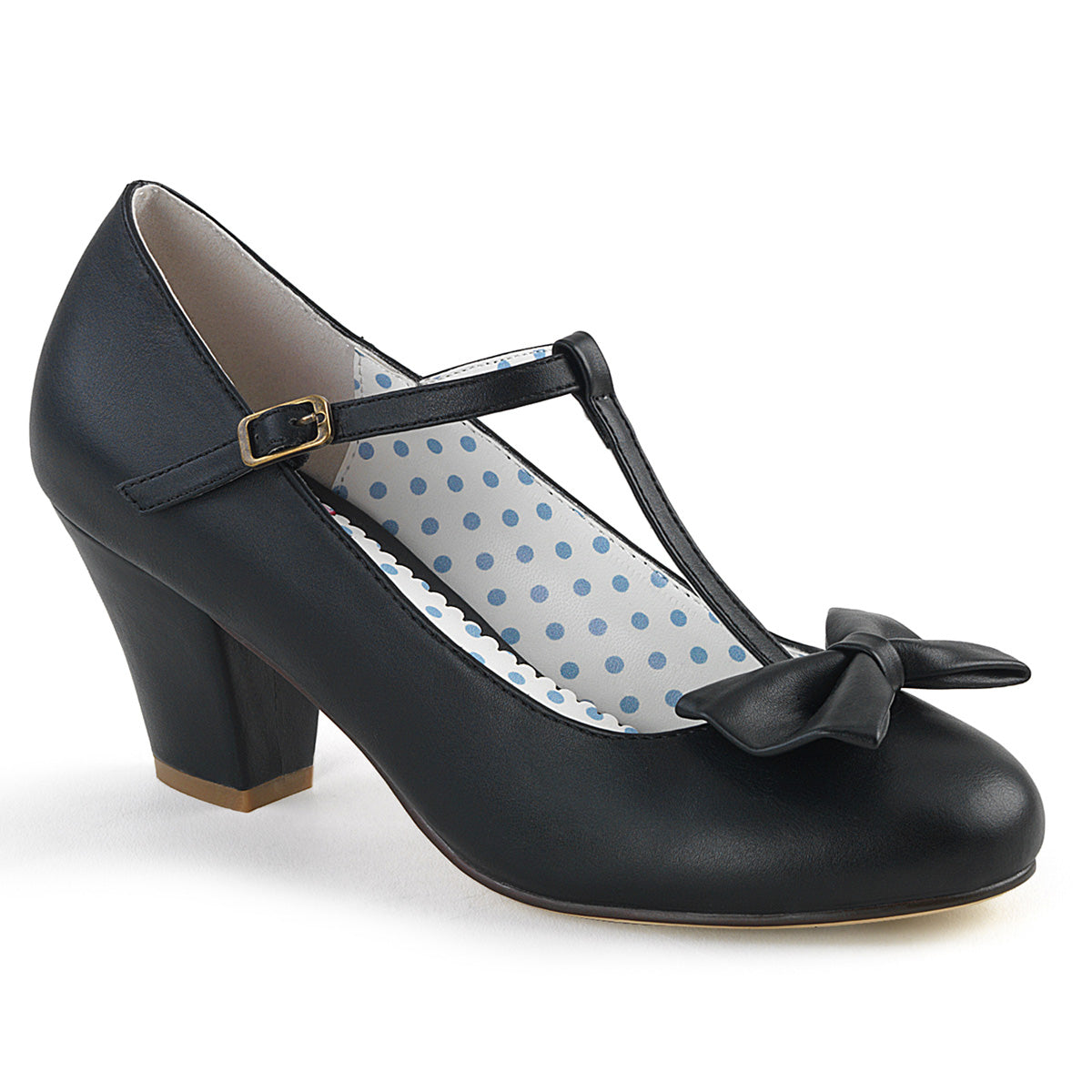 Pin Up Couture Pompes pour femmes WIGGLE-50 Blk Faux Cuir