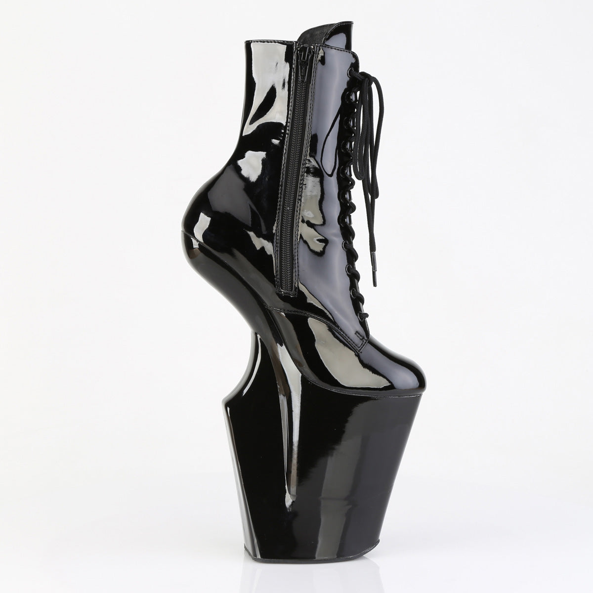 Pleaser Women's Platform Shoes WORSHIP-1020 Blk Pat/Blk
