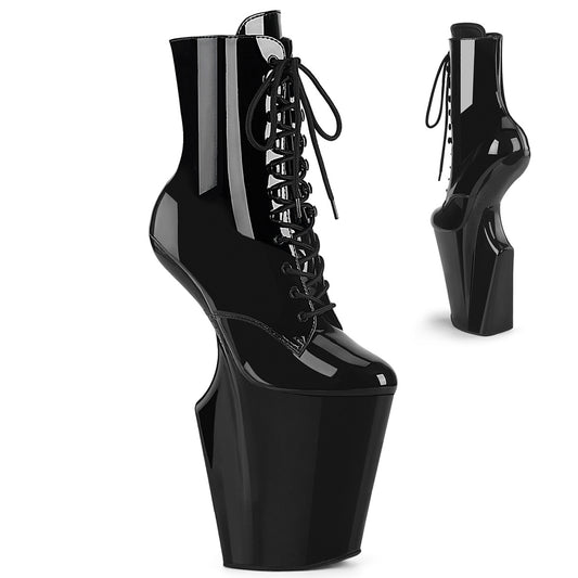 Pleaser Women's Platform Shoes WORSHIP-1020 Blk Pat/Blk