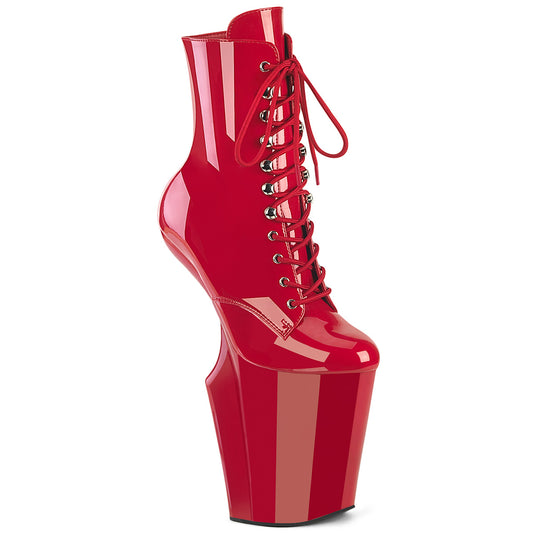 Pleaser Women's Platform Shoes WORSHIP-1020 Red Pat/Red