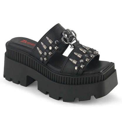DemoniaCult Women's Sandals WRATH-08 Blk Vegan Leather