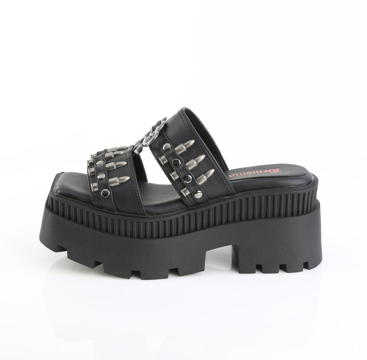 DemoniaCult Women's Sandals WRATH-08 Blk Vegan Leather