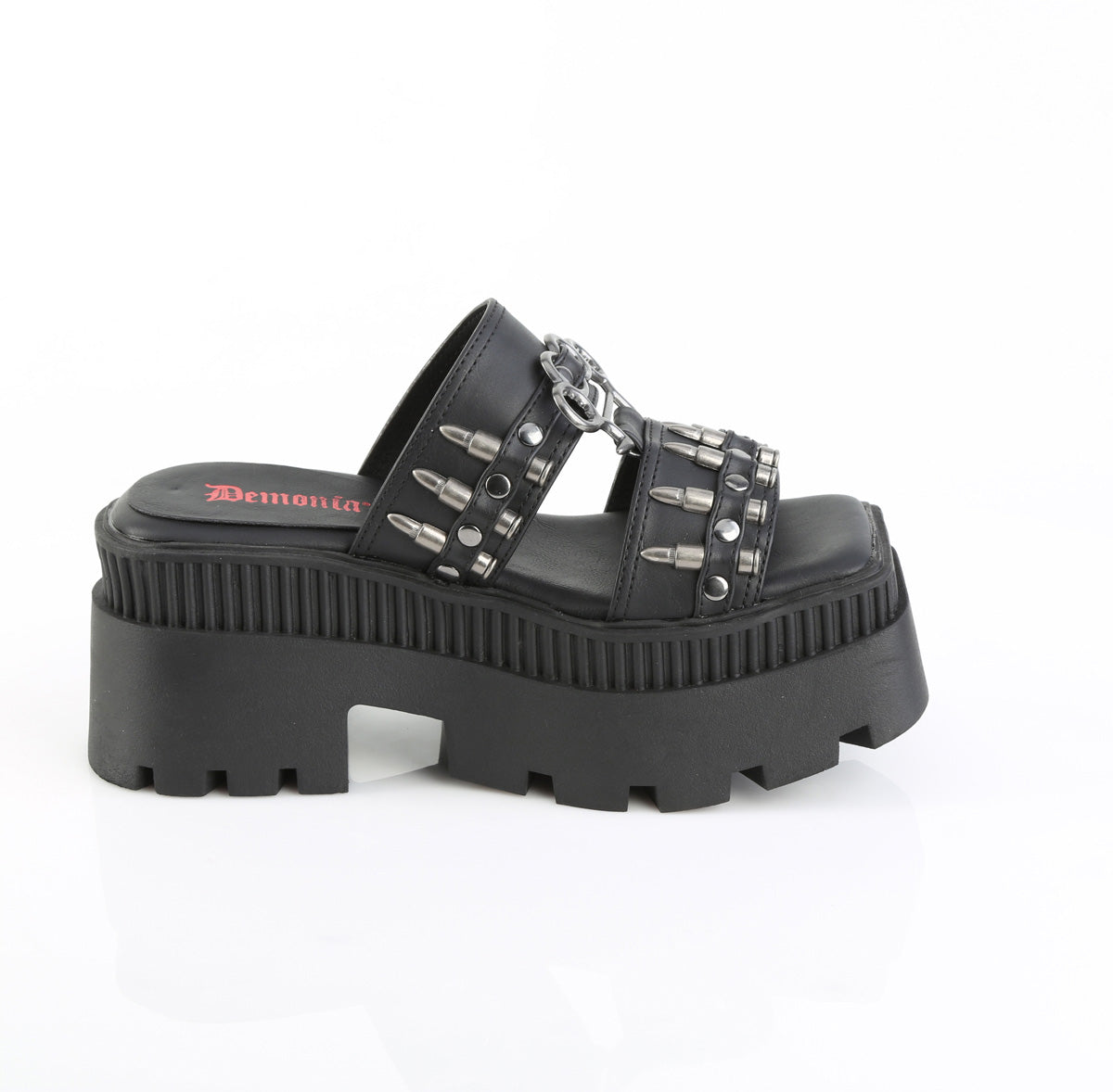 DemoniaCult Women's Sandals WRATH-08 Blk Vegan Leather