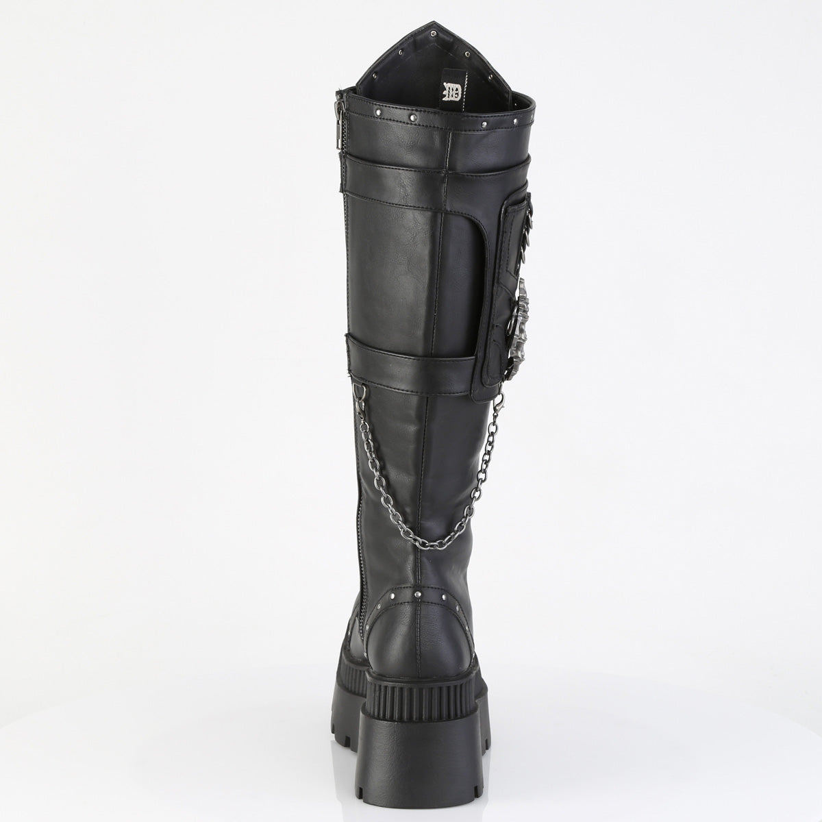 DemoniaCult Women's Mid-Calf & Knee High Boots WRATH-205 Blk Vegan Leather