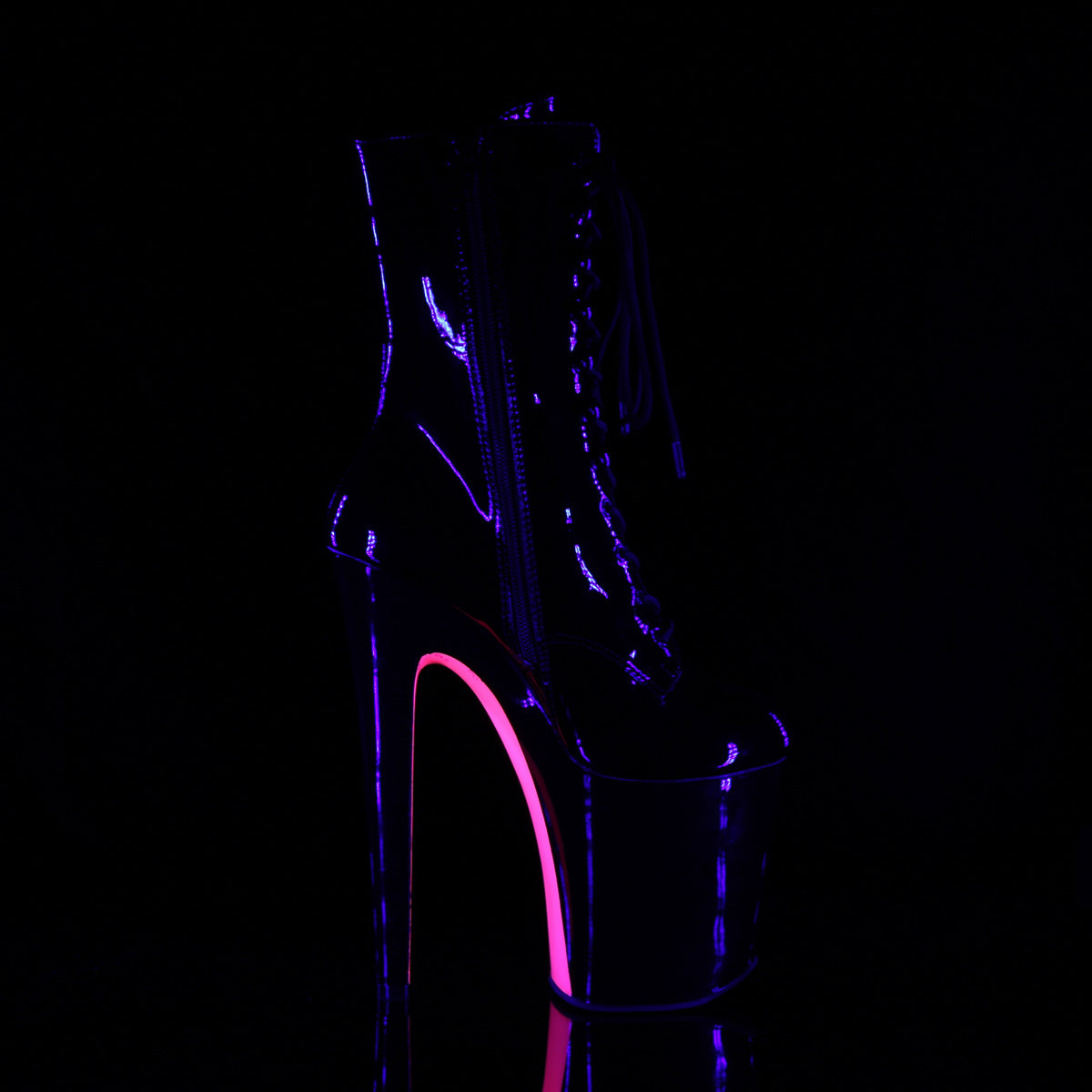 Pleaser Bottines pour femmes XTREME-1020tt blk pat / blk-néon H. rose