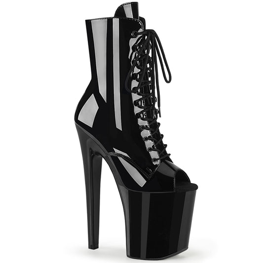 Pleaser Womens Ankle Boots XTREME-1021 Blk Pat/Blk
