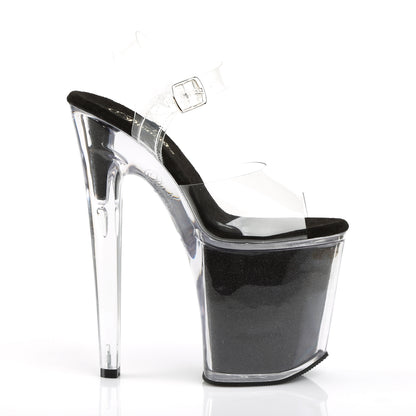 Pleaser Sandales pour femmes XTREME-808g CLR / BLK GLTR