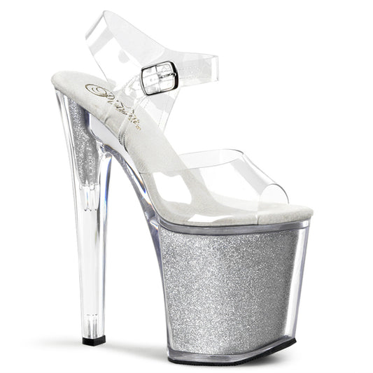 Pleaser Sandales pour femmes XTREME-808g CLR / SLV GLTR