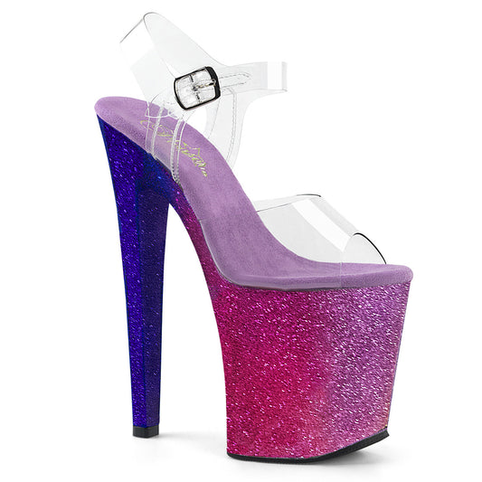 Pleaser Sandales pour femmes XTREME-808ombre CLR / Fuchsia-Blue Ombre