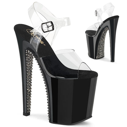 Pleaser Women's Platform Shoes XTREME-808SPRS Clr/Blk-Pewter