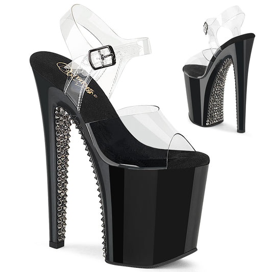 Pleaser Women's Platform Shoes XTREME-808SPRS Clr/Blk-Pewter