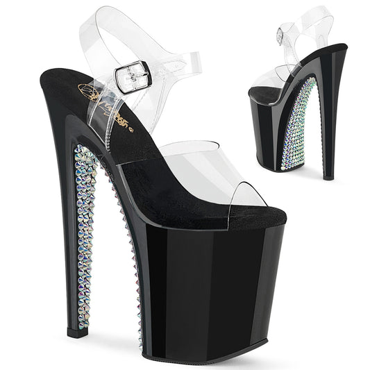 Pleaser Women's Platform Shoes XTREME-808SPRS Clr/Blk-Slv Multi
