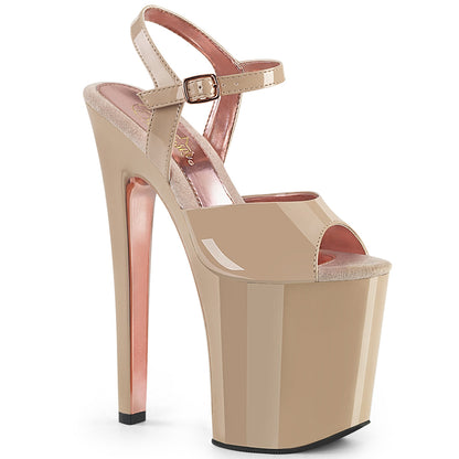 Pleaser Sandales pour femmes XTREME-809tt chrome or nue / nue-rose-rose