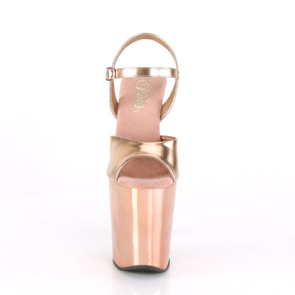 Pleaser Sandales pour femmes XTREME-809TTG Rose Gold Métallique PU / Rose Gold Chrome-Gltr