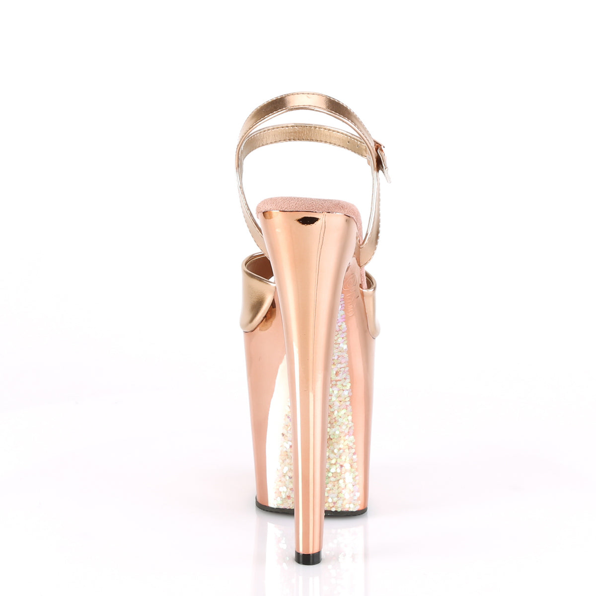 Pleaser Sandales pour femmes XTREME-809TTG Rose Gold Métallique PU / Rose Gold Chrome-Gltr