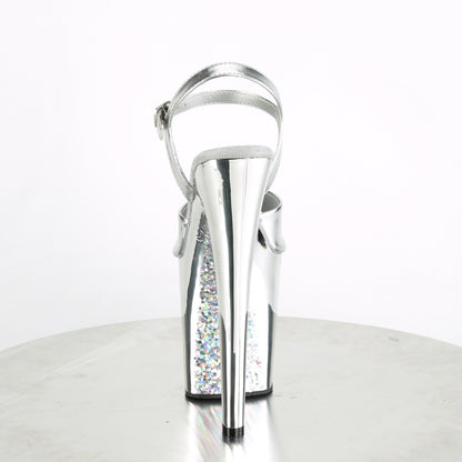 Pleaser Sandales pour femmes XTREME-809ttg SLV Métallique PU / SLV Chrome-Glome