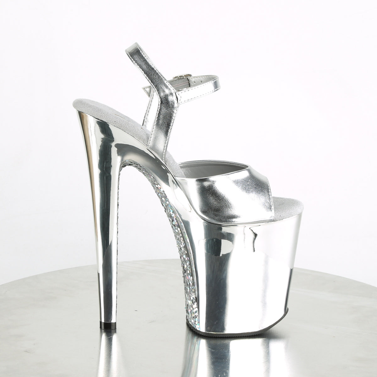 Pleaser Sandales pour femmes XTREME-809ttg SLV Métallique PU / SLV Chrome-Glome