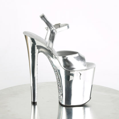 Pleaser Sandales pour femmes XTREME-809ttg SLV Métallique PU / SLV Chrome-Glome