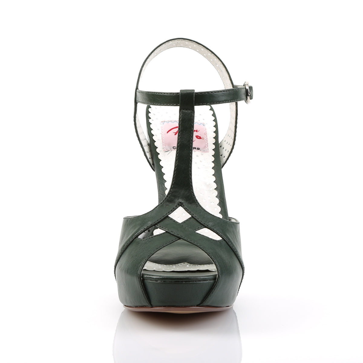 Pin Up Couture Pompes pour femmes BETTIE-23 Forst Cuir Vert Cuir