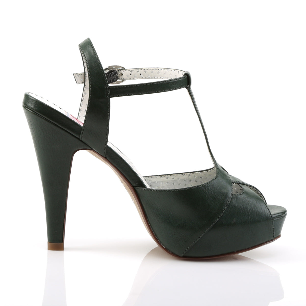 Pin Up Couture Pompes pour femmes BETTIE-23 Forst Cuir Vert Cuir