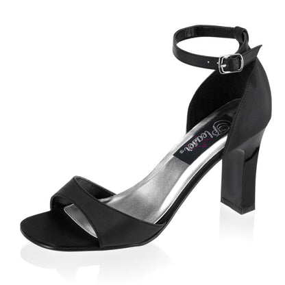 Pleaser Womens  ROMANCE-360 Blk Satin Pu